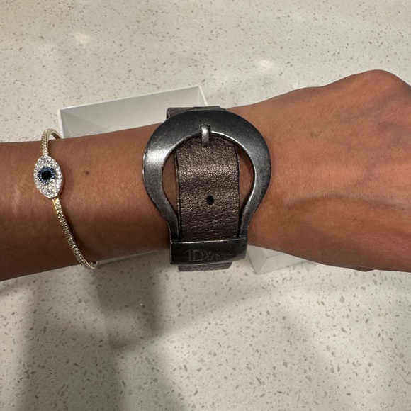 Dior Accessories - Dior Brown Leather Watch with Silver Accents
